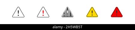 Symbol für das Ausrufezeichen „Achtung“ in flacher Form. Vektorgrafik Stock Vektor
