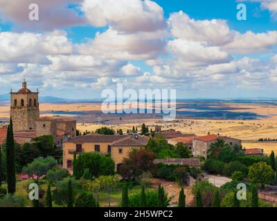 Panoramablick auf die Stadt Trujillo, Extremadura. Stockfoto