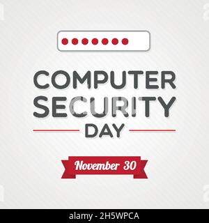 Computer Security Day. November 30. Vektorgrafik, flaches Design Stock Vektor