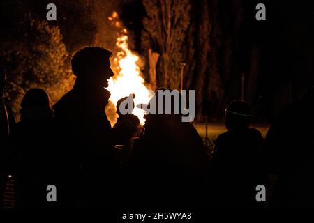 Guy Fawkes Night, Bonfire Night und Fireworks Night im Südwesten Londons, England, Großbritannien Stockfoto