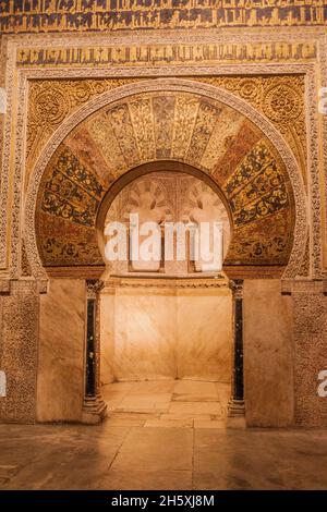 Mihrab in der Moschee Kathedrale Mezquita-Kathedrale von Cordoba, Spanien Stockfoto