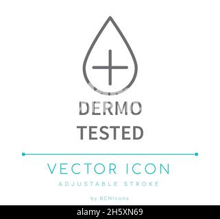 Dermo Getestet Cosmetic Vector Line Icon Stock Vektor