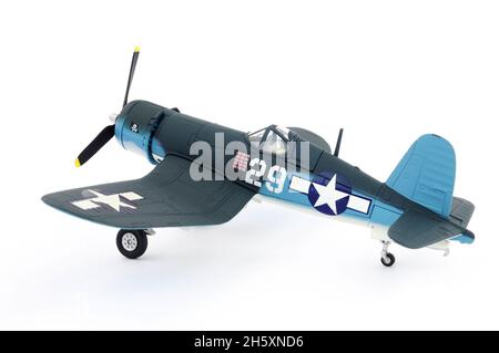 Corgi Aviation Archive Collection Ausstellungsflugzeug vom Typ Corsair 1/72 aus Metalldruckguss, Vought F4U-1A Stockfoto