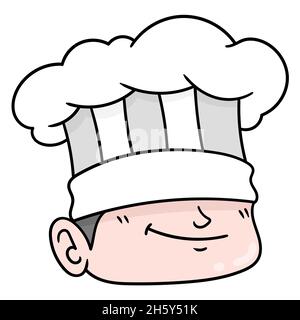 Der Chefjunge trägt einen professionellen Koch Stock Vektor