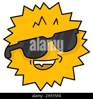 Sommersonnenkopf mit coolen Gläsern Stock Vektor