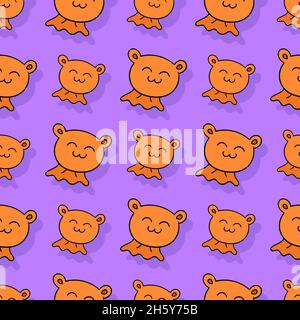 Bär Puppe nahtlose Wiederholung Muster. Hintergrund Illustration Stock Vektor