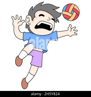 Volleyball-Athlet macht einen Hochsprung-Smash Stock Vektor