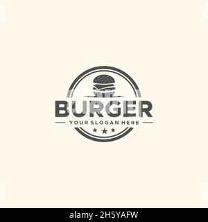 Minimalistisches BURGER Gemüsebrot-Logo Stock Vektor