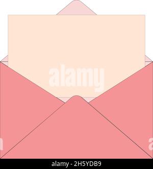 Ein Brief in einem rosa Umschlag. Verwenden Sie sie, um eine Nachricht an jemanden zu senden. Stock Vektor