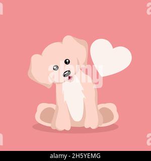 Schöne Baby Welpen Hund valentines Karte Stock Vektor