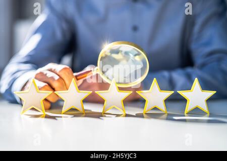 Preis Für Hospitality Service. Fünf Sterne Service Review Stockfoto