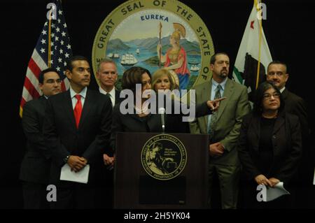 Generalanwalt Kamala Harris kündigt die Schaffung einer Hypothekenbetrug Strike Force zum Schutz der Hausbesitzer Ca. 23 Mai 2011 Stockfoto