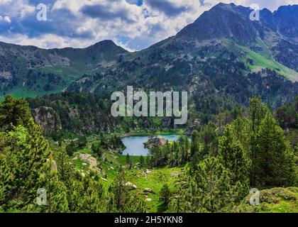 Die Seen von colomers im aran-Tal der pyrenäen, Spanien Stockfoto