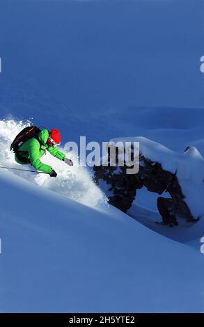 FRANKREICH, LA PLAGNE, SAVOY ( 73 ), ABSEITS DER PISTE UND ARCHE Stockfoto