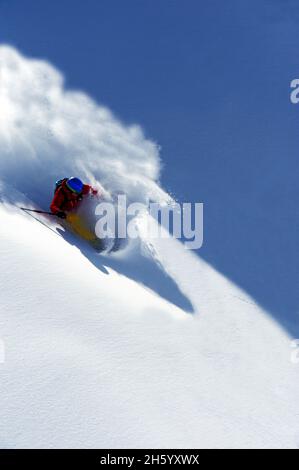 FRANKREICH, SAVOY (73) VAL D'ISERE, SKI ABSEITS DER PISTE Stockfoto