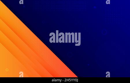 Blauer Orangefarbener Minimaler Hintergrund. Stock Vektor