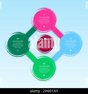 Infografik „Modern Circle“ In 4 Schritten Stock Vektor