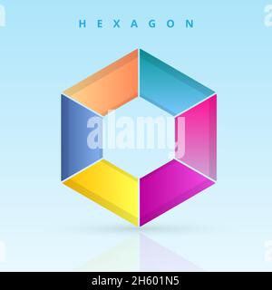 Geometrisches Sechseck Bunte Vektor-Illustration Stock Vektor