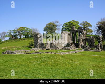 Inch Abbey Ruins, County Down, Nordirland. Die Abtei und Teile der Umgebung wurden in Game of Thrones vorgestellt Stockfoto