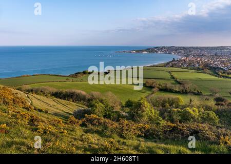 Ballard Down; Blick in Richtung Swanage; Dorset; Großbritannien Stockfoto