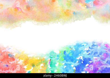Abstrakte Regenbogenfarbe Linie, natürliche Grunge Aquarell Textur Hintergrund, Illustration, Neujahr Bild Stockfoto