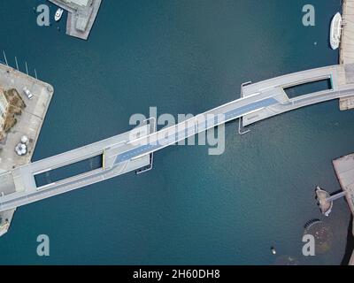 Luftaufnahme der inneren Hafenbrücke in Kopenhagen Stockfoto