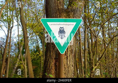 Schild, Naturschutzgebiet, Tegel, Berlin, Deutschland Stockfoto