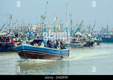 Fischhafen, Karachi, Provinz sind, Pakistan Stockfoto