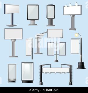 Farbige isolierte Straße Werbung Element setzen verschiedene Arten, Größen und verschiedene Zwecke Vektor-Illustration Stock Vektor