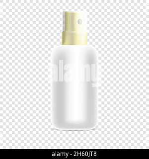 Antiseptische Vektor realistische Spritze leere Flasche, medizinische Illustration für das Gesundheitswesen isoliert auf transparentem Hintergrund. Stock Vektor
