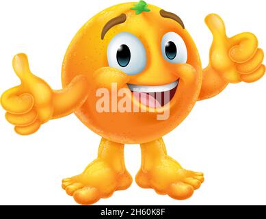 Oranges Obst Cartoon Emoticon Emoji Maskottchen Symbol Stock Vektor