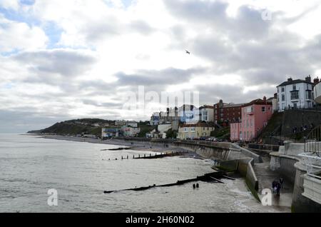 Blick vom Pier der englischen Küstenstadt cromer in norfolk england Stockfoto
