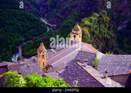 FRANKREICH, ALPES MARITIMES ( 06 ), SAORGE, DAS SCHÖNE UND ALTE DORF Stockfoto