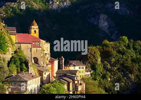 FRANKREICH, ALPES MARITIMES ( 06 ), SAORGE, DAS SCHÖNE UND ALTE DORF Stockfoto