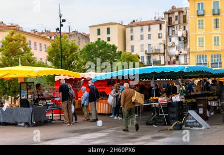 Ajacio Markt, Korsika Frankreich Stockfoto