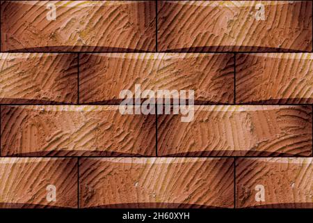 3d Elevation Wandfliesen Design, Holz Nahtloses Muster Keramikfliesen Design für Dekor. Stockfoto
