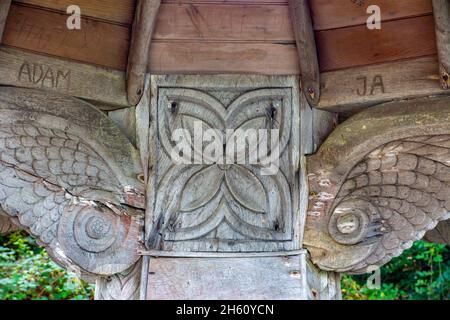 Angel’s Wings bietet Schutz auf dem South West Coast Path zwischen Clovelly und Mouthmill Cove North Devon, erbaut im 19. Jahrhundert von Sir James Hamlyn Williams. Stockfoto