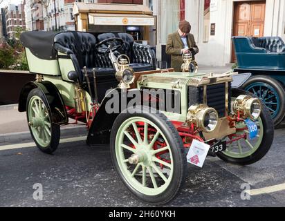 A Green, 1903, Peerless, Teilnahme am Regents Street Motor Show Concours d'Elegance, November 2021 Stockfoto