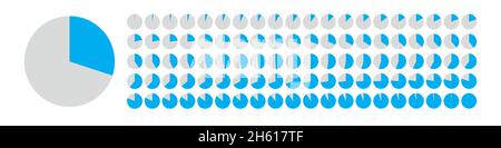 Das Tortendiagramm wird um 1 Prozent geladen Stock Vektor