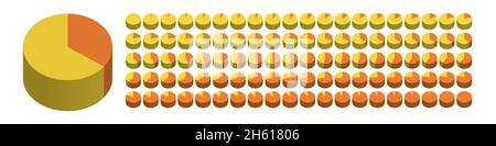 Das Tortendiagramm wird um 1 Prozent geladen Stock Vektor
