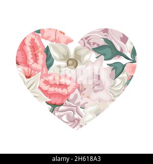 Herzförmige Blumen valentinskarte Stock Vektor