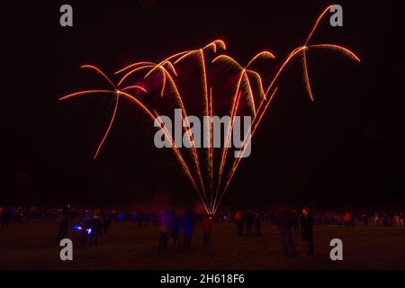 Towneley Hall Bonfire & Fireworks 2021. Fotos von Mark Stinchon Photography. Stockfoto