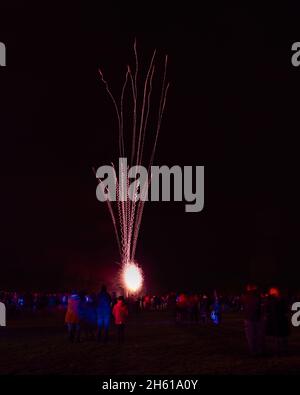 Towneley Hall Bonfire & Fireworks 2021. Fotos von Mark Stinchon Photography. Stockfoto