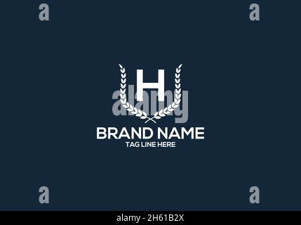 H-Logo im Buchstaben-Design und minimalistisches Logo. Stock Vektor