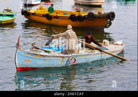 Egypte, Basse Egypte, la Côte méditerranéenne, Alexandrie, Front de mer et Port de peche. // Ägypten, Alexandria, Fischerhafen. Stockfoto