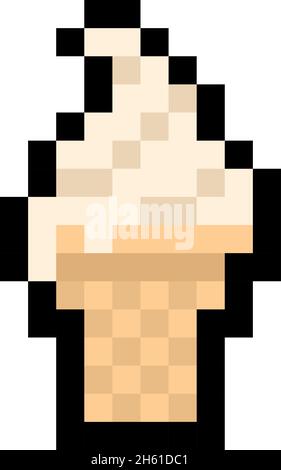 Pixel 8 Bit Softserve-Eis - Vektor, isoliert Stock Vektor