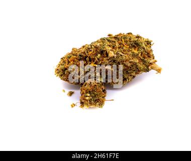 Cannabis isoliert auf weißem Hintergrund Stockfoto