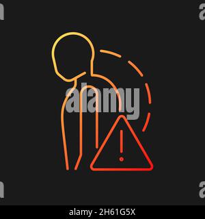 Symbol für den Gradientenvektor für schwere steife Skoliose für dunkles Thema Stock Vektor