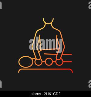 Chiropraktik-Pflege Gradientenvektor-Symbol für dunkles Thema Stock Vektor