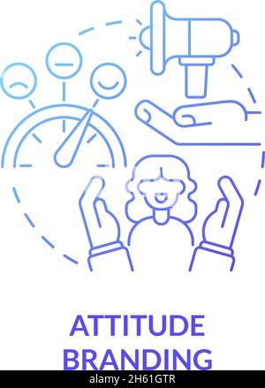 Symbol für „Attitude Branding“ mit blauem Farbverlauf Stock Vektor